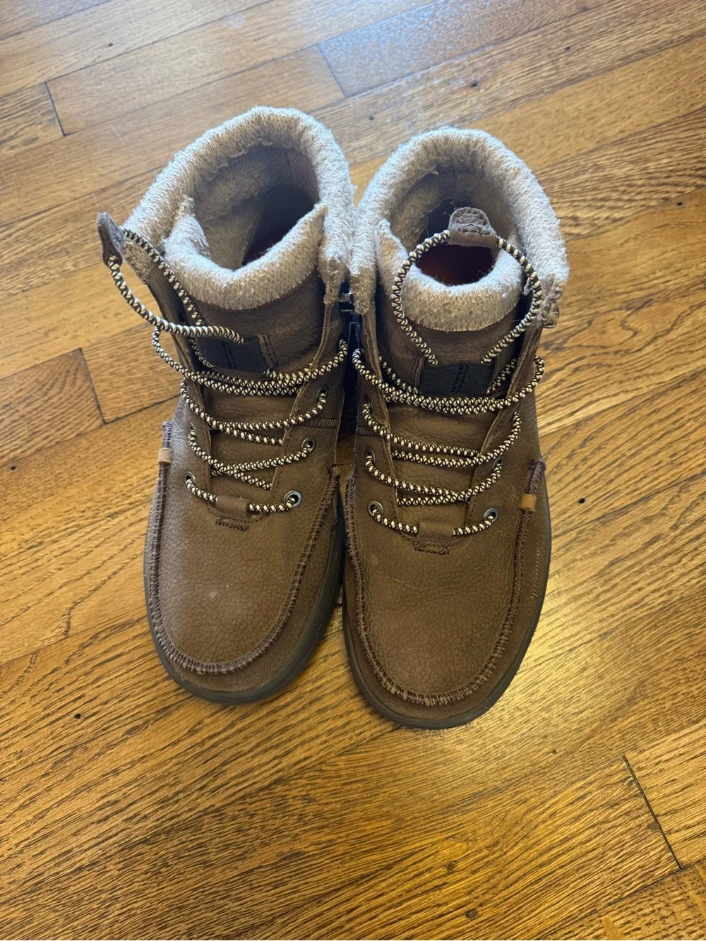 HeyDude Bradley Boot Leather Fleece Collar Boots